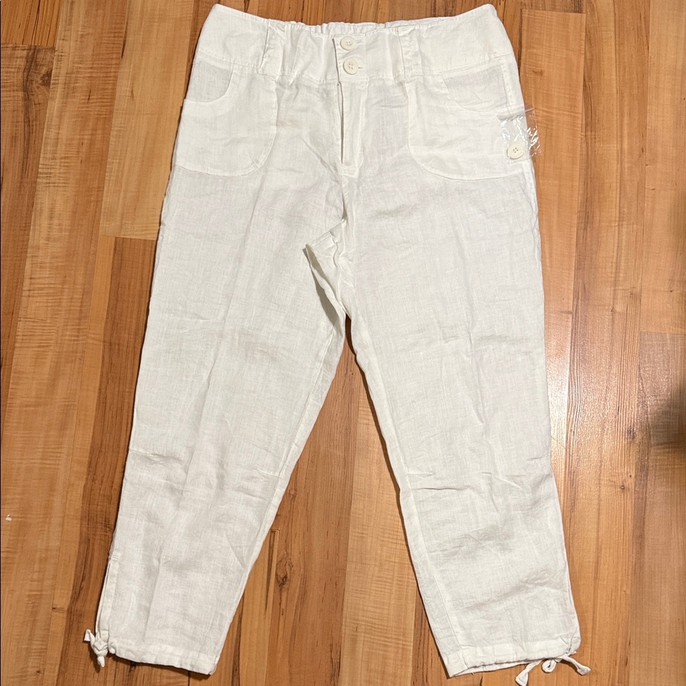 Soft Surroundings linen women’s crop pants  new without tag size larg
